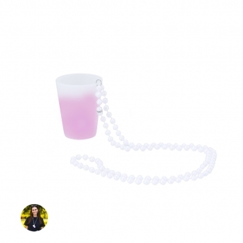 Vaso de chupito de PS con 50 ml de capacidad, luces LED y cordón para colgar al cuello — libre de BPA