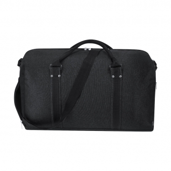 Bolso deportivo de RPET 600D con portazapatos doble cremallera, asas con tachuelas metálicas plateadas