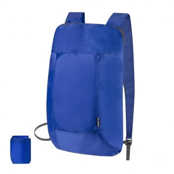 Mochila plegable de RPET 210D con distintivo RPET, esquinas reforzadas y solo 44 g