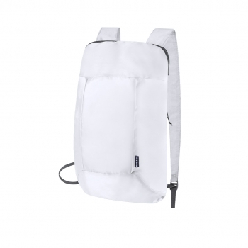Mochila plegable de RPET 210D con distintivo RPET, esquinas reforzadas y solo 44 g