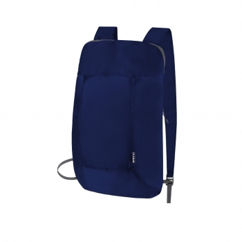 Mochila plegable de RPET 210D con distintivo RPET, esquinas reforzadas y solo 44 g