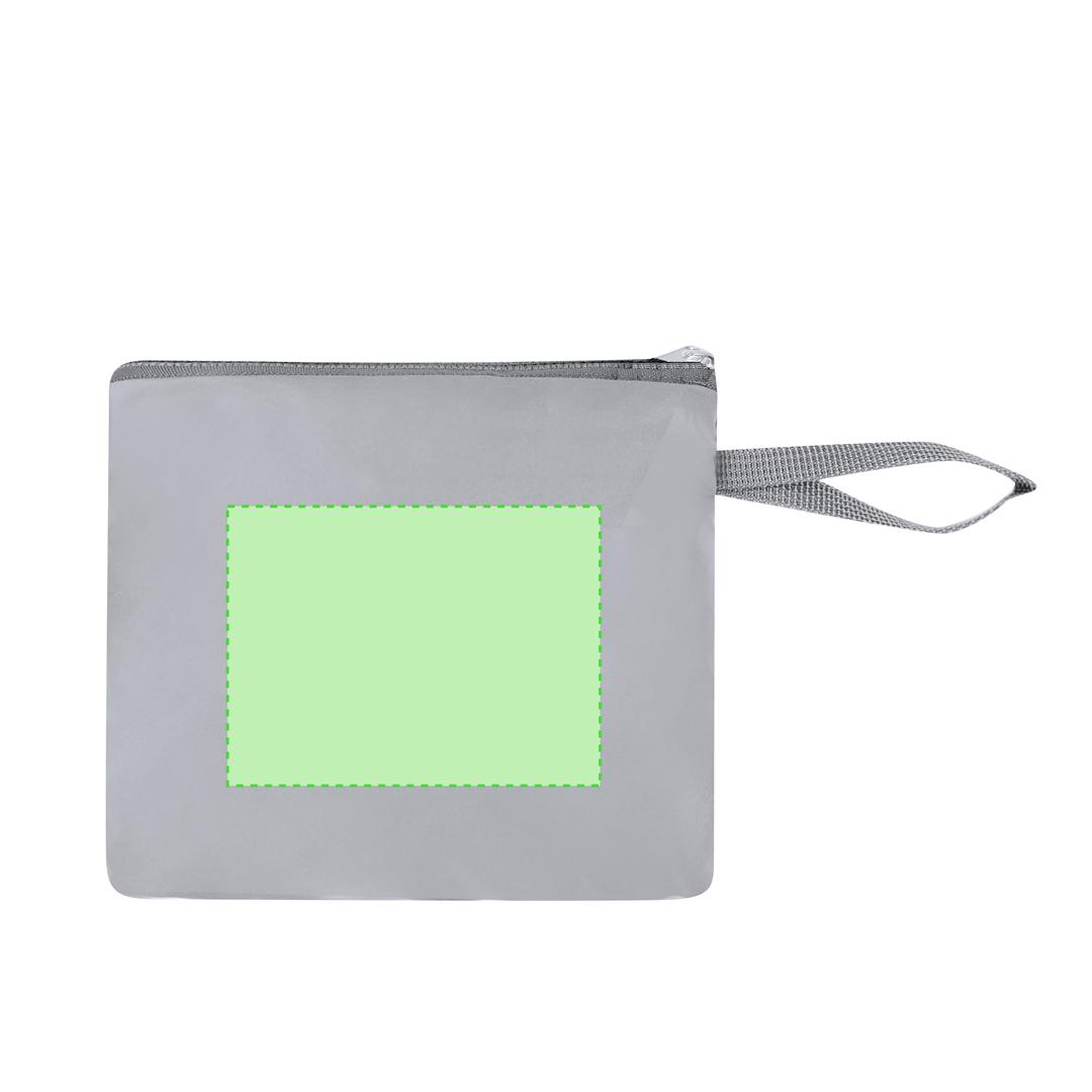 Mochila plegable reflectante de RPET 210D con bolsillo frontal y retro-reflexión