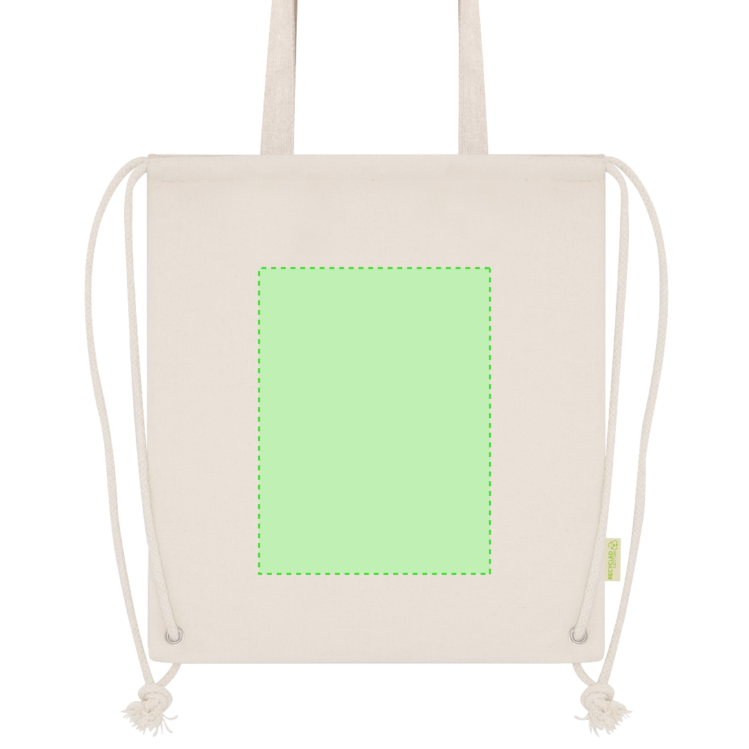 Bolsa mochila nevera de cuerdas de algodón reciclado 140 g/m² con interior de aluminio