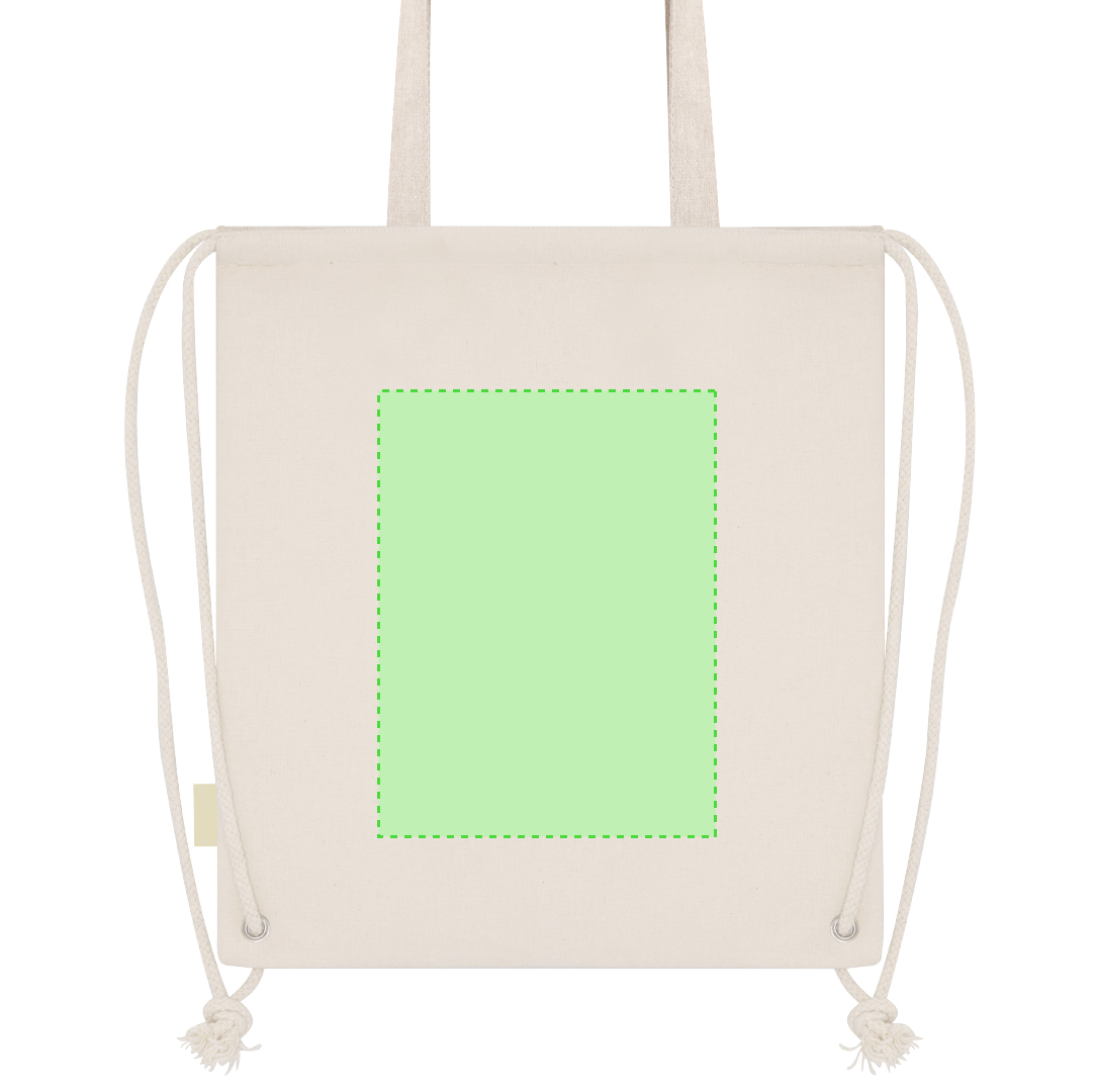 Bolsa mochila nevera de cuerdas de algodón reciclado 140 g/m² con interior de aluminio