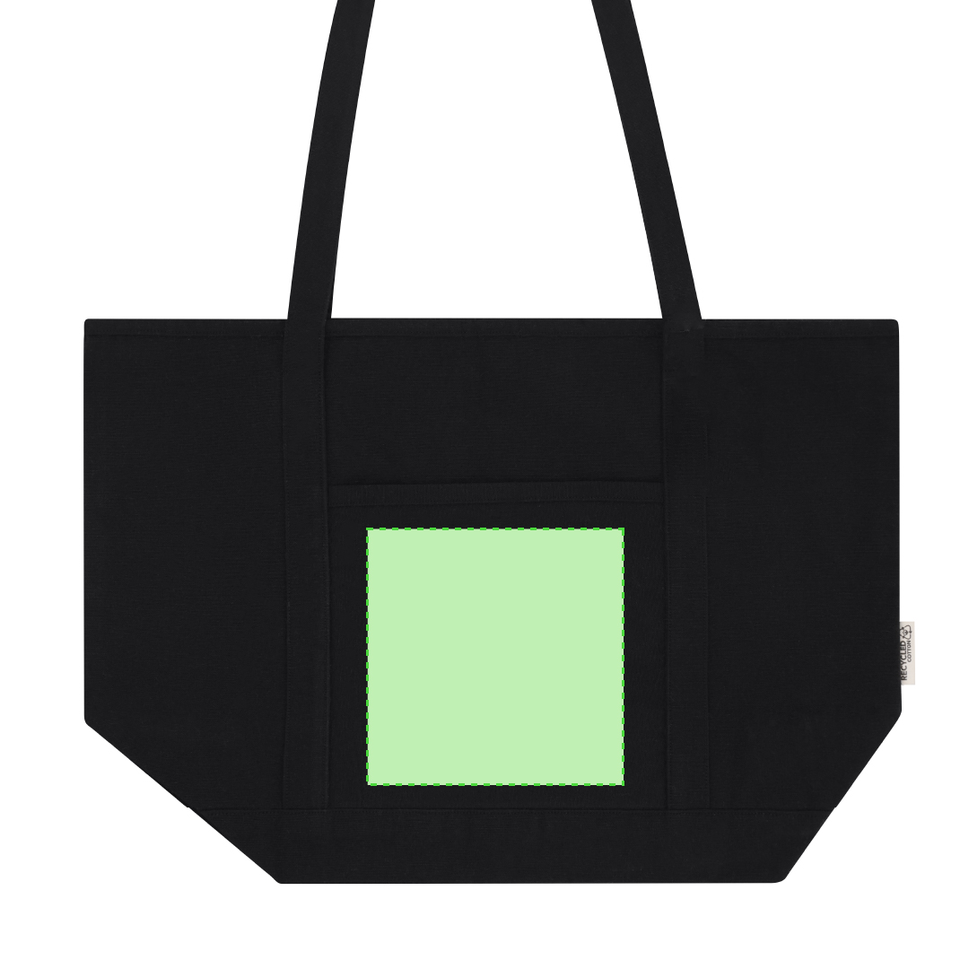 Bolsa de algodón reciclado 300 g/m² asas largas 38×42 cm