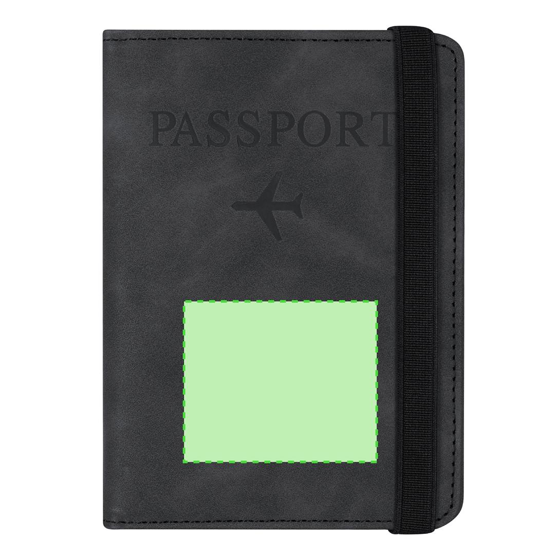 Funda para pasaporte de cuero sintético reciclado con protección RFID