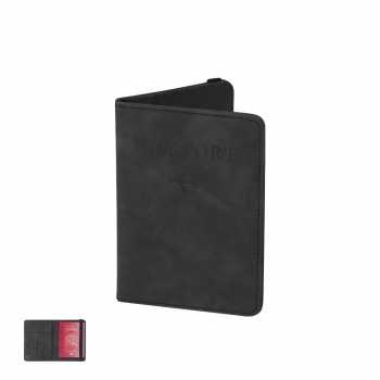 Funda para pasaporte de cuero sintético reciclado con protección RFID