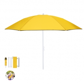Sombrilla de playa plegable en 4 secciones de nylon con protección UV y funda de nylon
