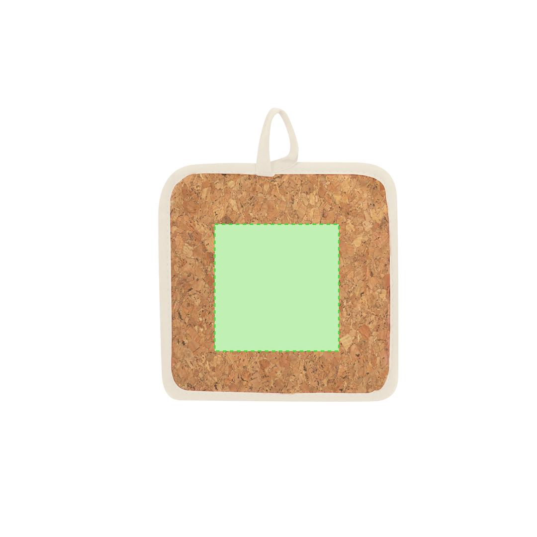 Agarrador de cocina de algodón y corcho con cara lisa para impresión