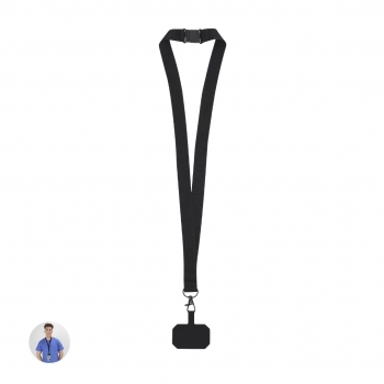 Lanyard de poliéster con soporte de smartphone para eventos