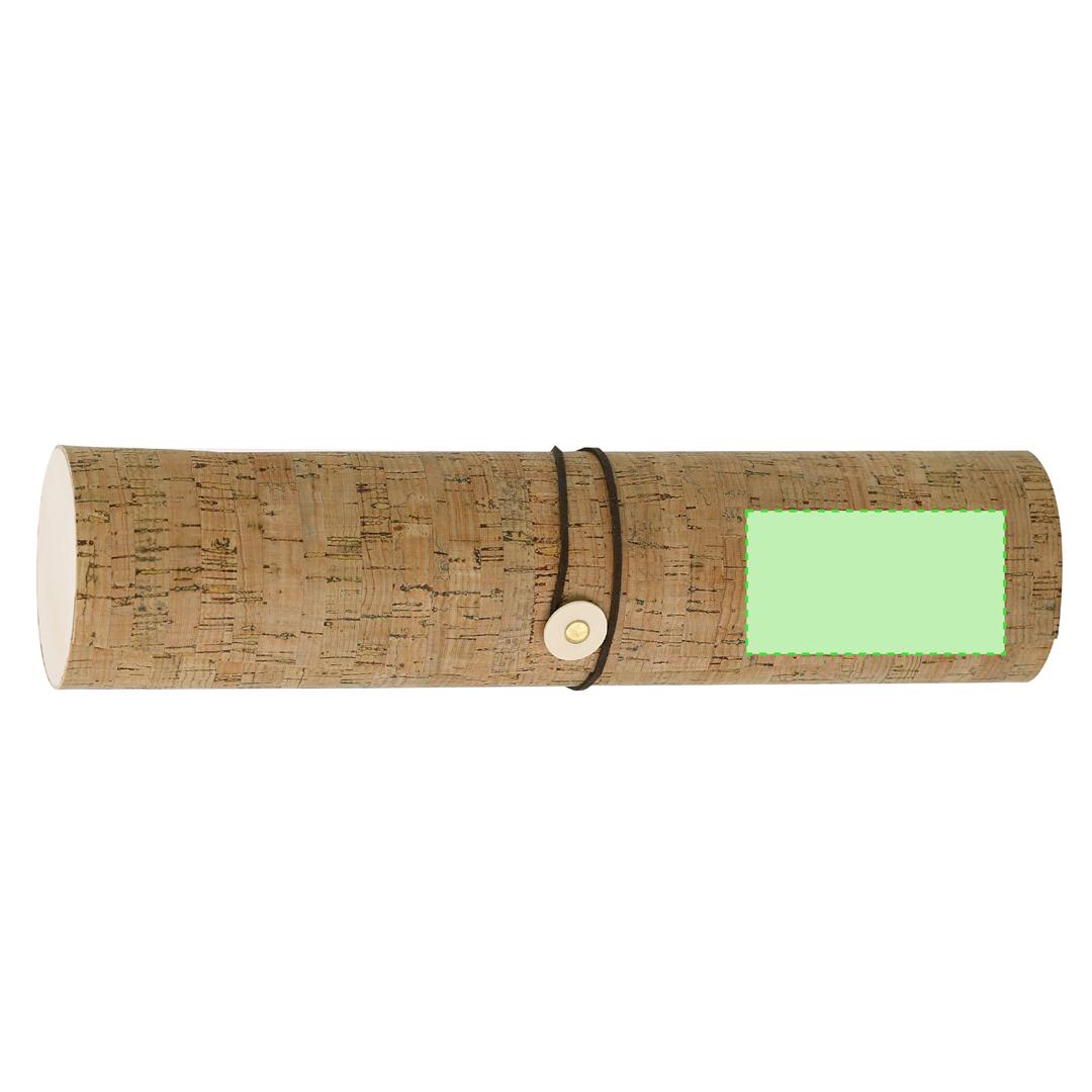 Caja de presentación de corcho y madera con cierre de correa marrón