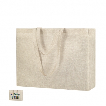 Bolsa de poliéster soft-touch sublimación asas largas tote