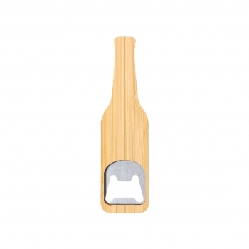 Abridor de bolsillo de bambú y metal diseño de botella de vino