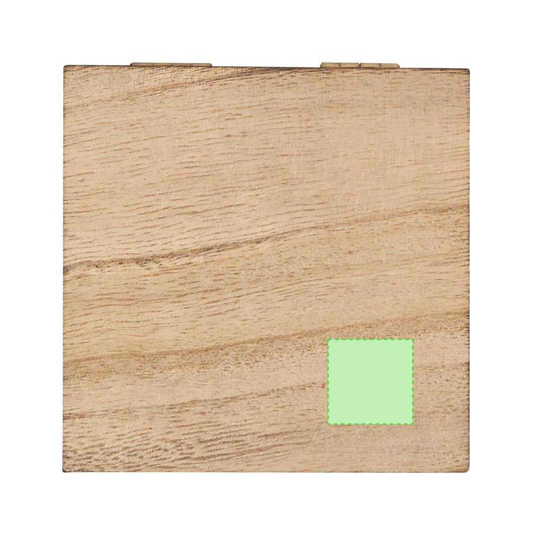 Caja de presentación de madera natural con cierre magnético y bisagras metálicas
