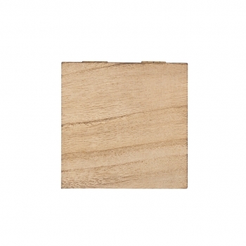 Caja de presentación de madera natural con cierre magnético y bisagras metálicas