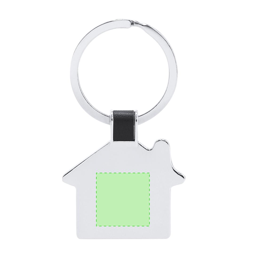 Llavero diseño casa de metal con detalle en negro 3,6×3 cm 34 g