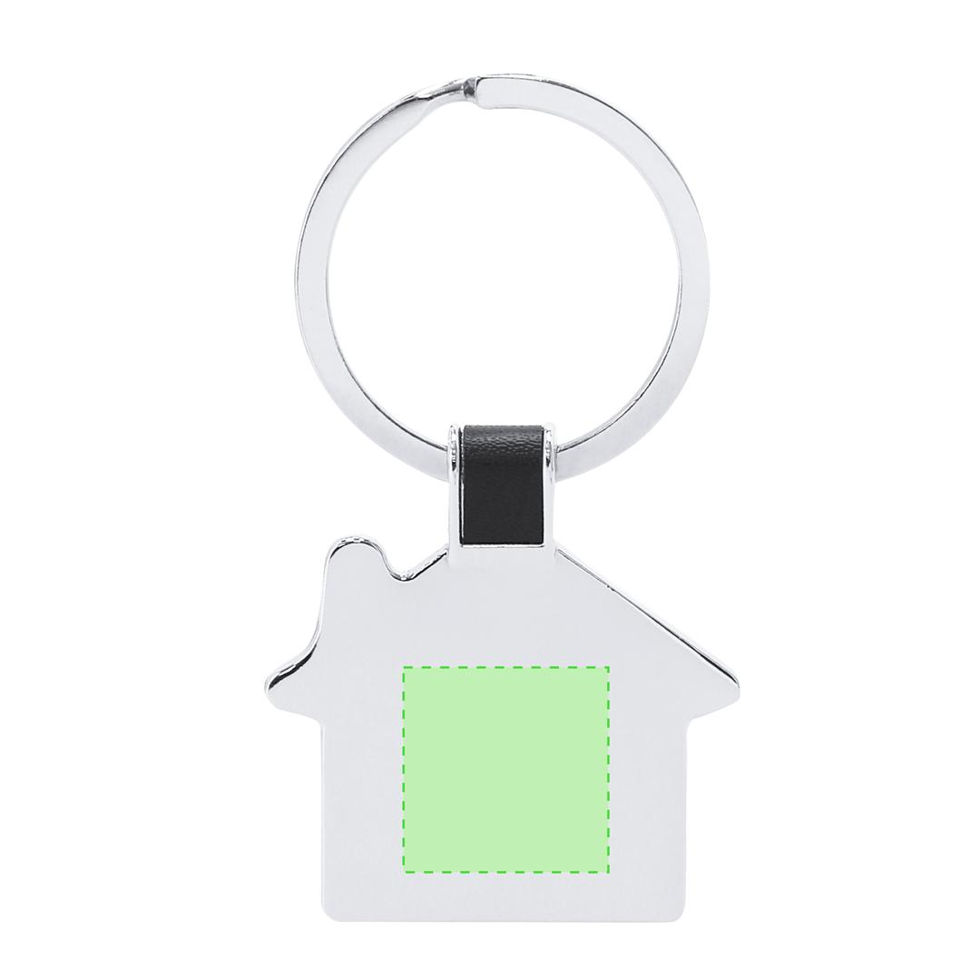 Llavero diseño casa de metal con detalle en negro 3,6×3 cm 34 g
