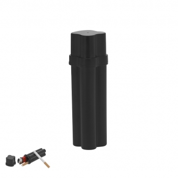 Estuche para tabaco alargado con capacidad para 2 cigarros y mechero 3,3×11,1 cm
