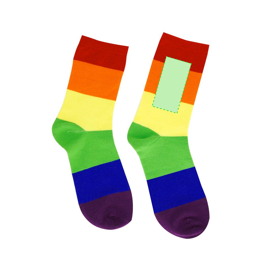 Calcetines Rainbow de poliéster diseño multicolor con tejido elástico