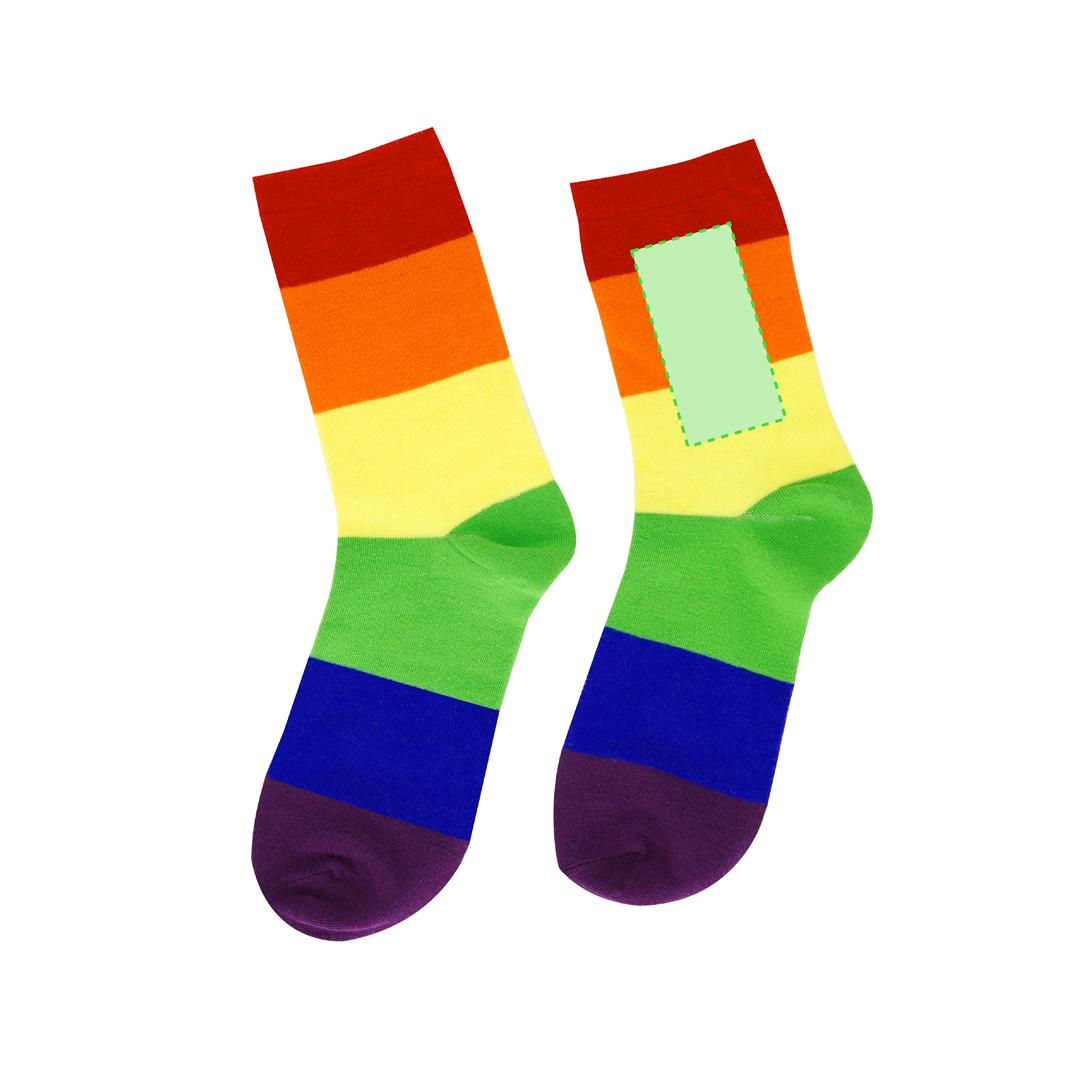 Calcetines Rainbow de poliéster diseño multicolor con tejido elástico