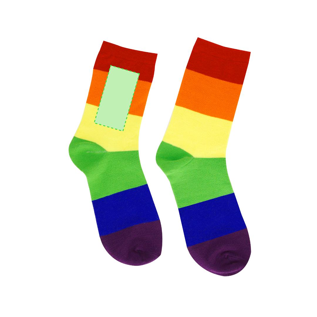 Calcetines Rainbow de poliéster diseño multicolor con tejido elástico