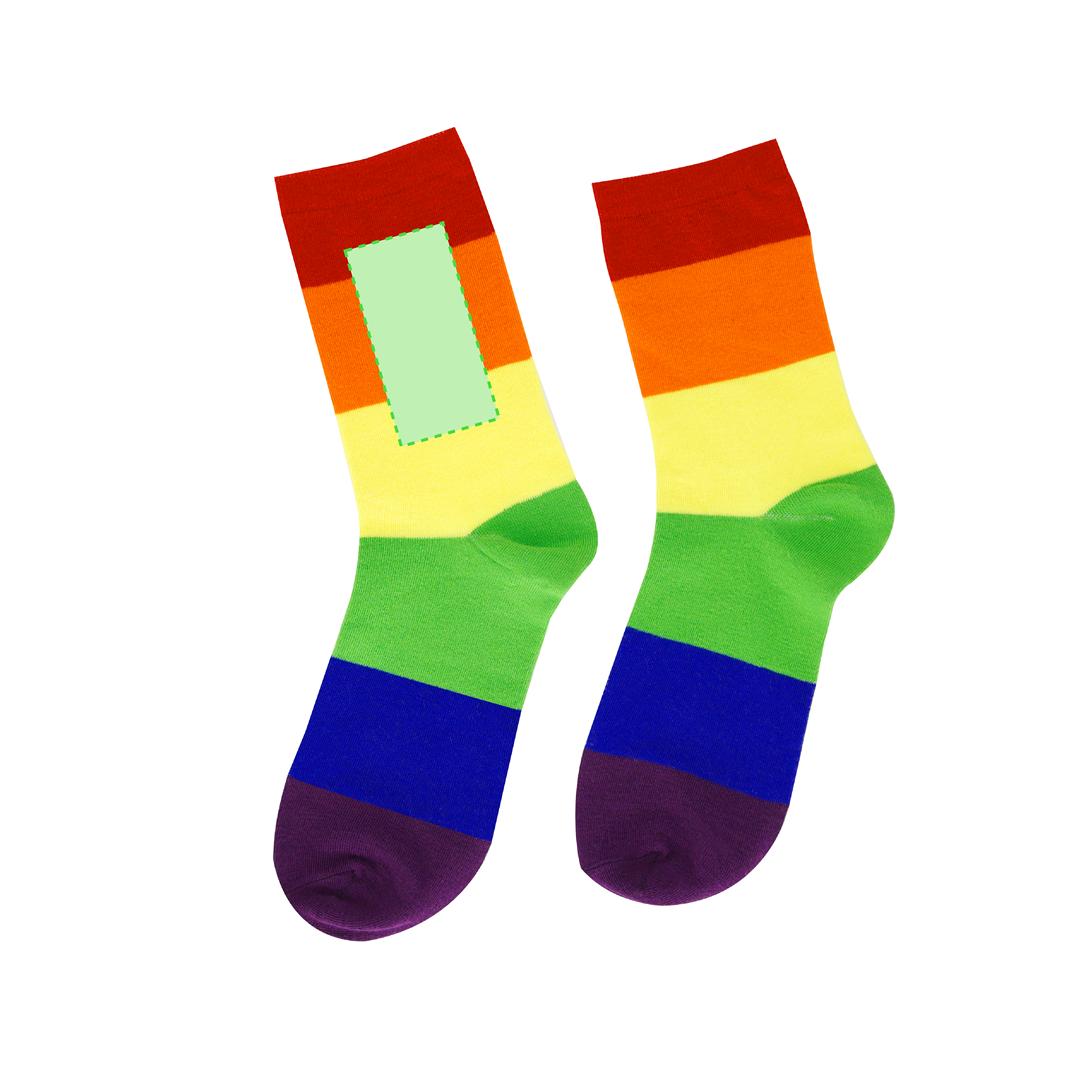 Calcetines Rainbow de poliéster diseño multicolor con tejido elástico