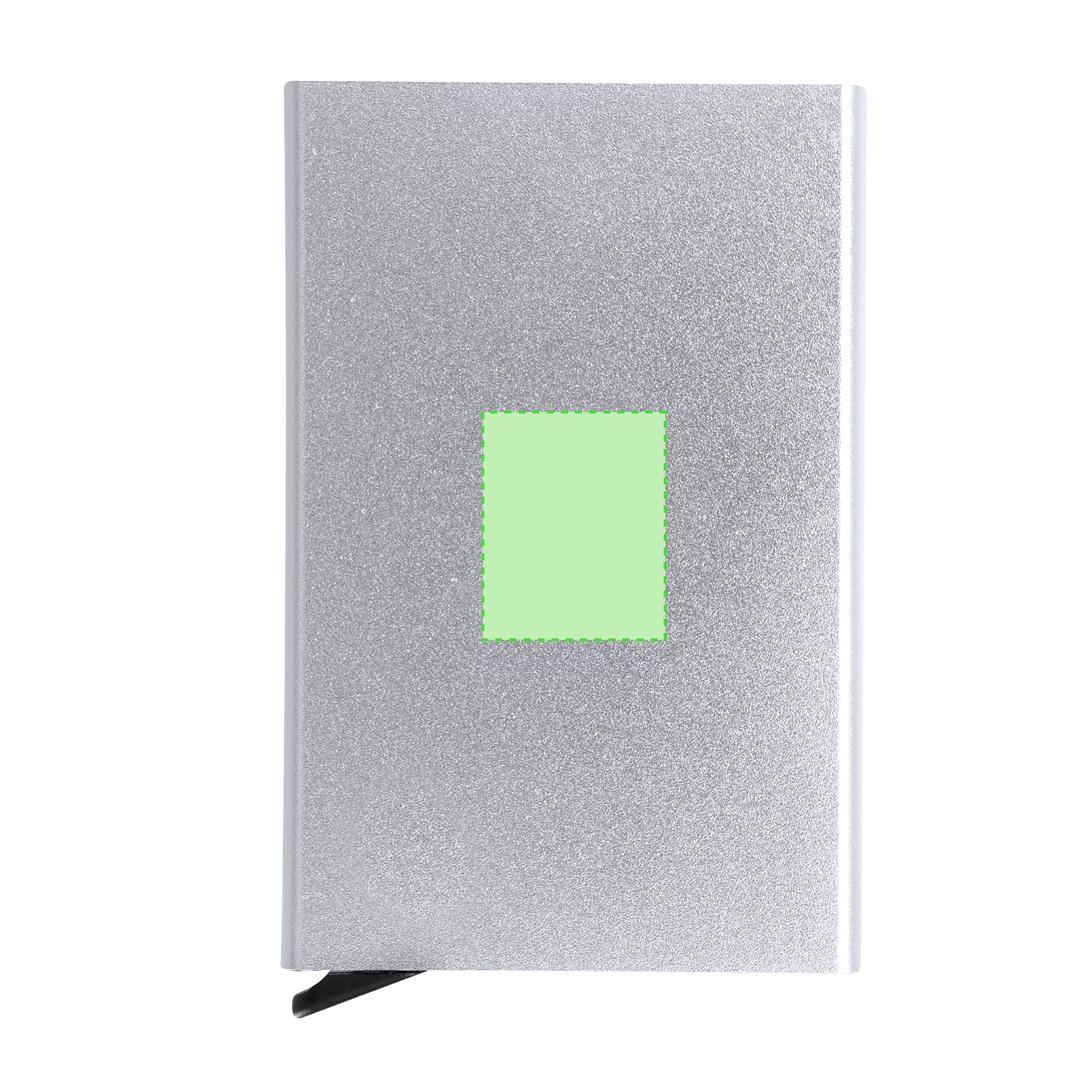 Tarjetero de aluminio reciclado con mecanismo deslizante RFID hasta 10 tarjetas