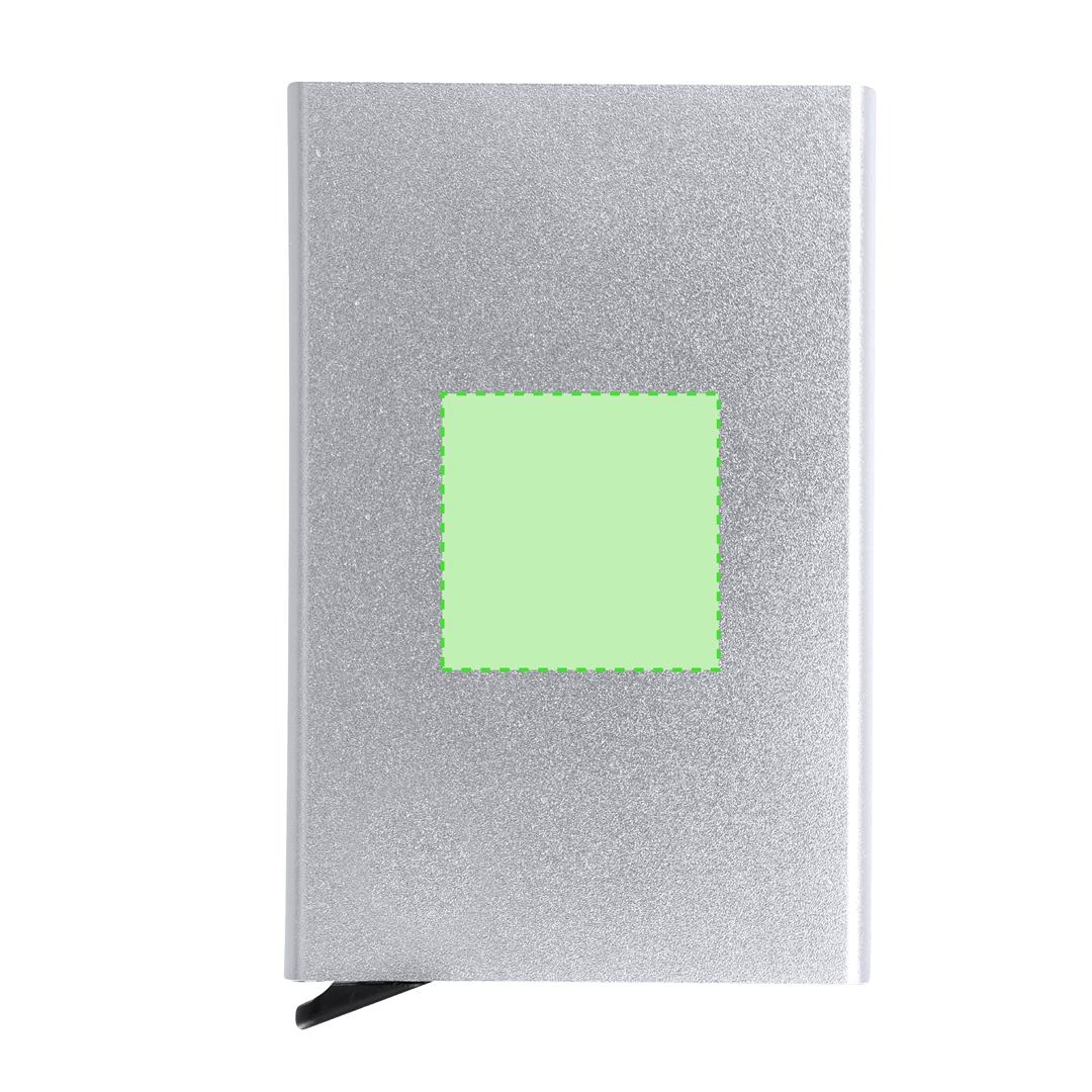 Tarjetero de aluminio reciclado con mecanismo deslizante RFID hasta 10 tarjetas