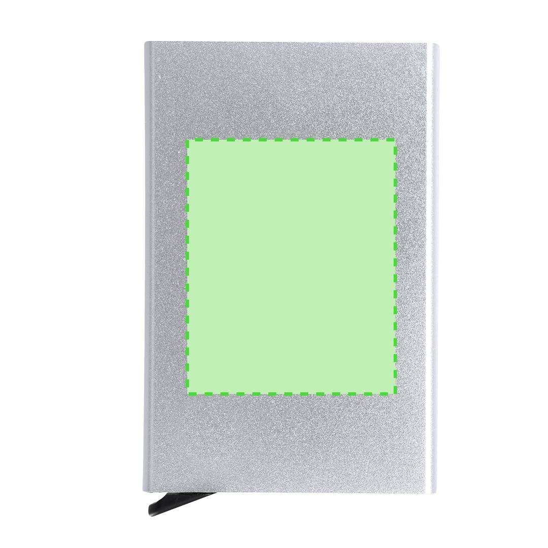 Tarjetero de aluminio reciclado con mecanismo deslizante RFID hasta 10 tarjetas