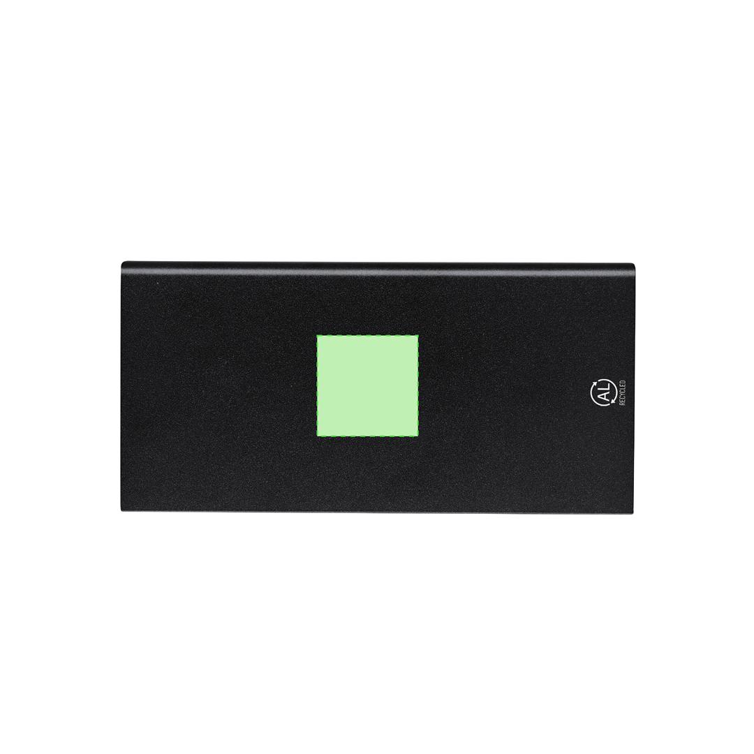 Powerbank de aluminio reciclado con indicadores LED de 8000 mAh