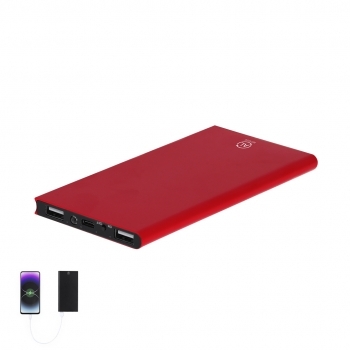 Powerbank de aluminio reciclado con indicadores LED de 8000 mAh