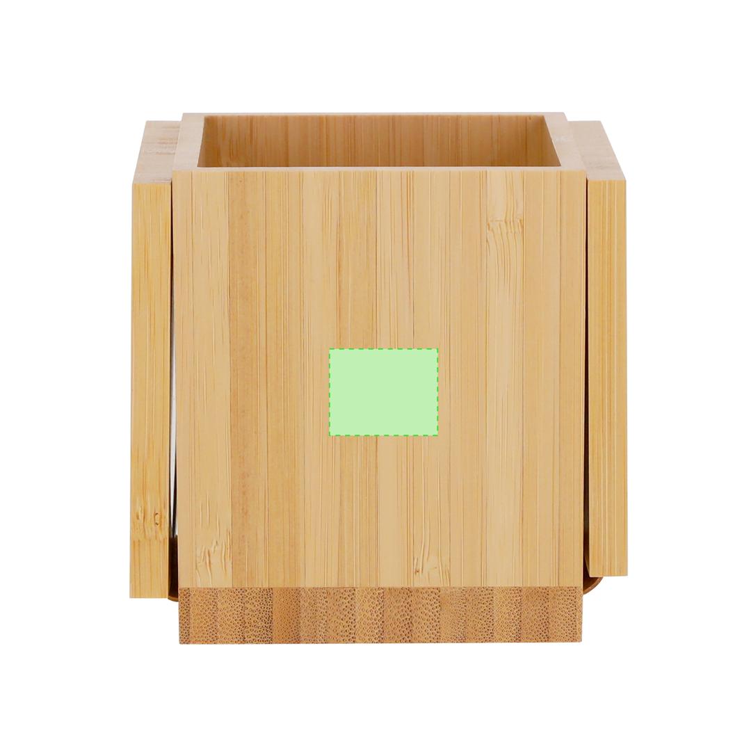 Lapicero de bambú con calentador de tazas y cargador inalámbrico 15W