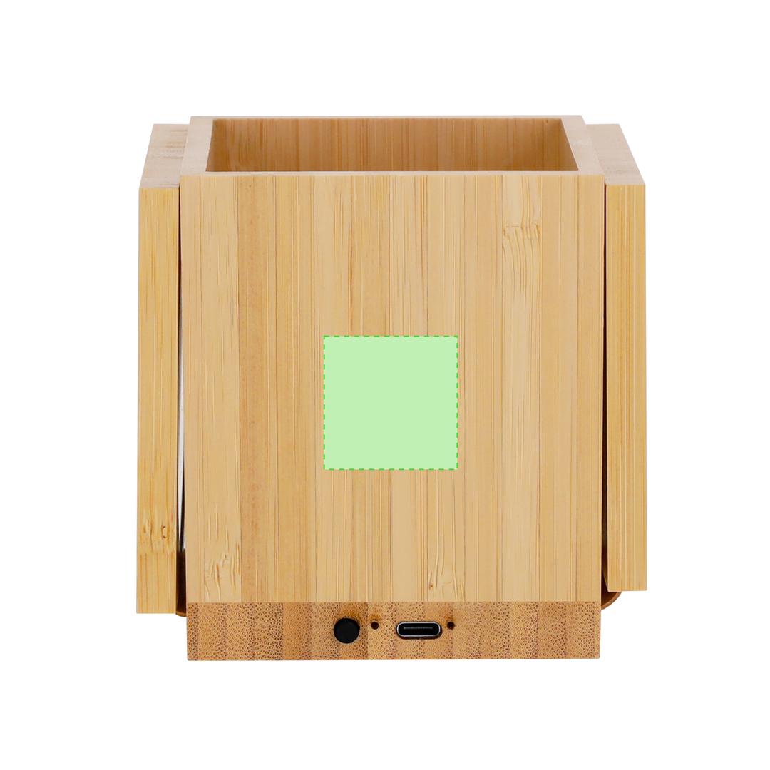 Lapicero de bambú con calentador de tazas y cargador inalámbrico 15W