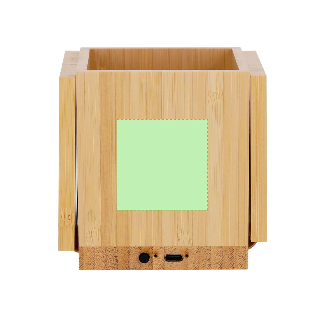 Lapicero de bambú con calentador de tazas y cargador inalámbrico 15W