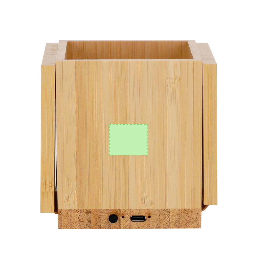 Lapicero de bambú con calentador de tazas y cargador inalámbrico 15W