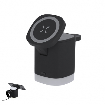 Cargador inalámbrico de ABS Reciclado 15W magnético con luces LED