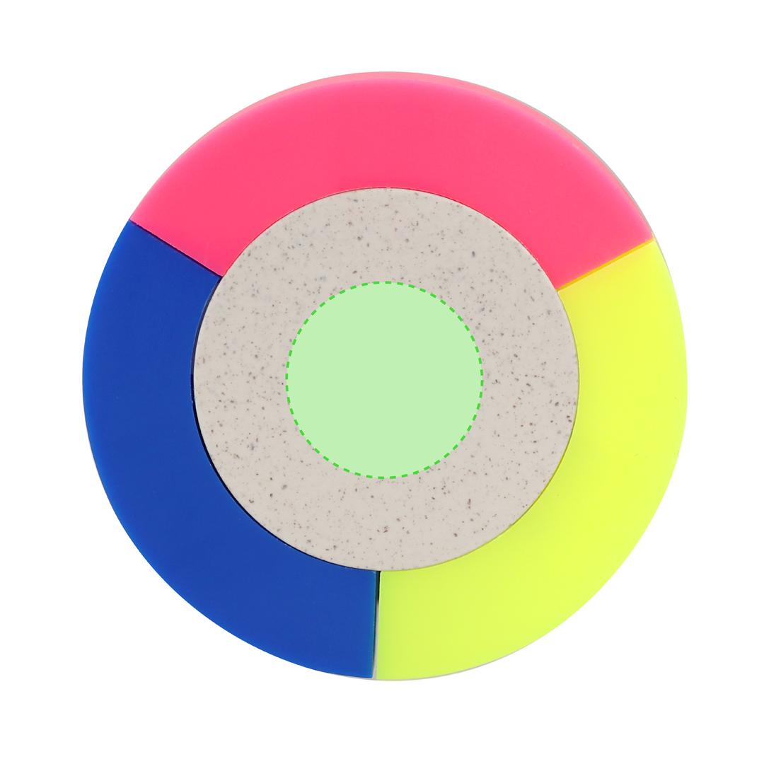 Marcador fluorescente de caña de trigo con escritura triple