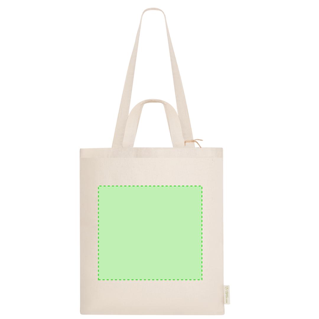 Bolsa de algodón reciclado 140 g/m² con doble asa sin fuelle