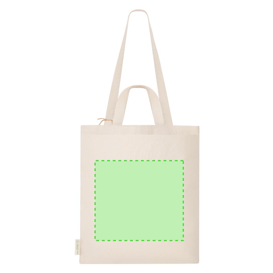 Bolsa de algodón reciclado 140 g/m² doble asa con fuelle 12 cm