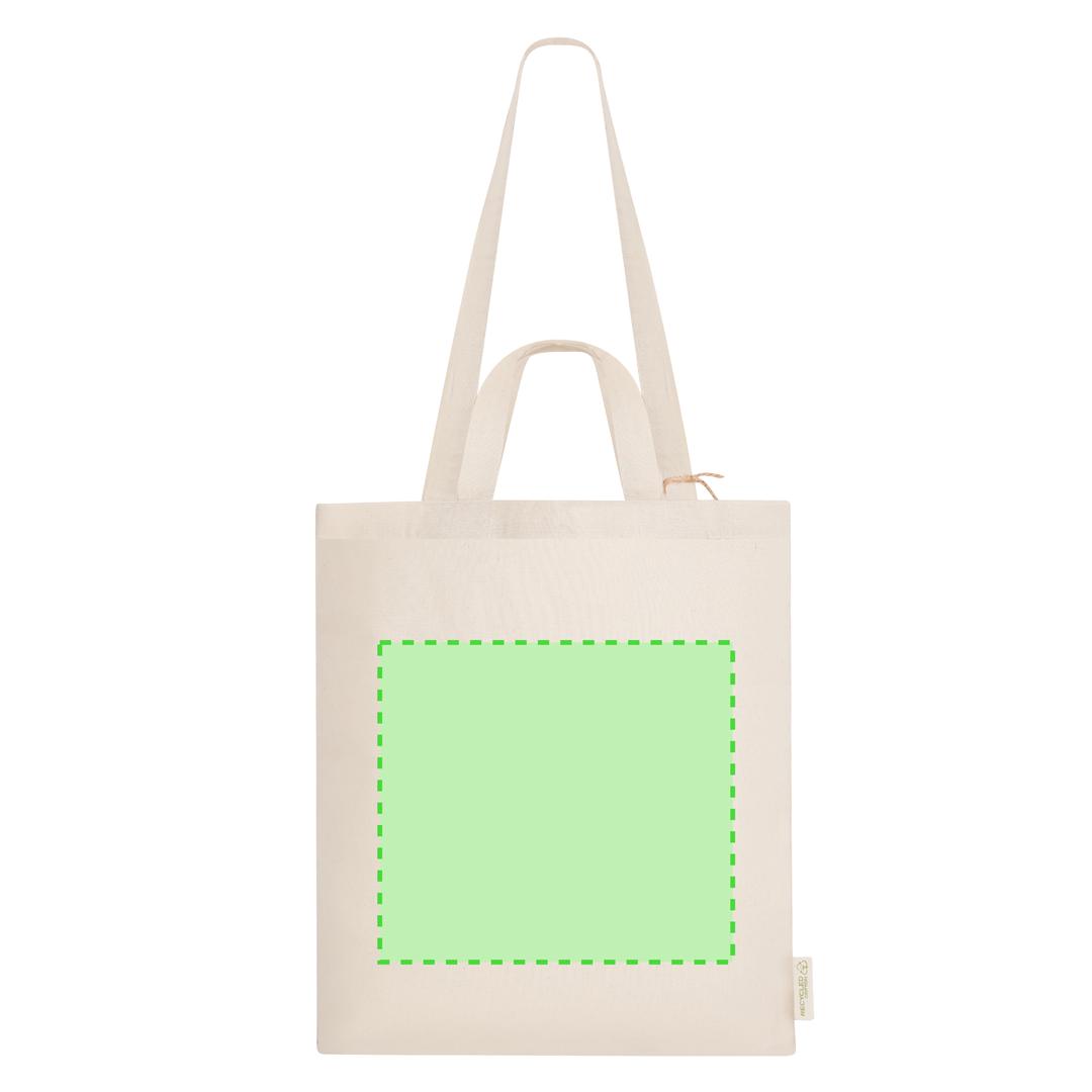 Bolsa de algodón reciclado 140 g/m² doble asa con fuelle 12 cm