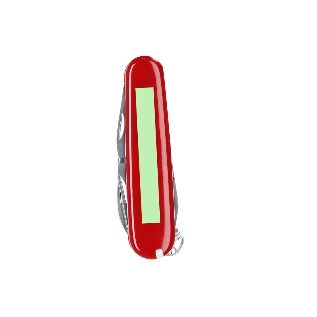Navaja multiusos de acero inox 8 funciones con recubrimiento ABS: 2 cuchillos, punzón, sacacorchos, palillo, aguja, abrelatas y abrebotellas