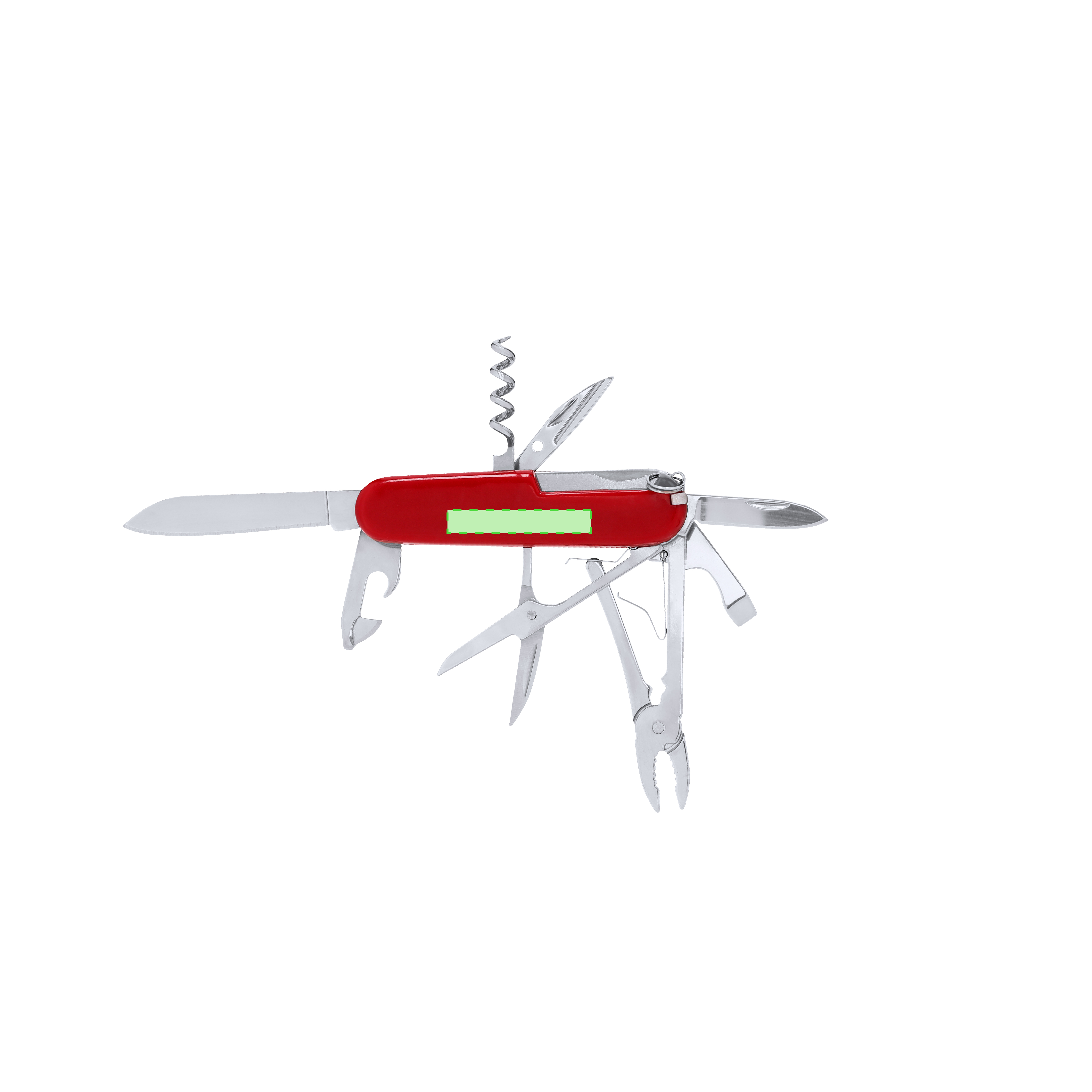 Navaja multiusos de acero inox 10 funciones con recubrimiento ABS: alicates, tijeras, pinzas y más