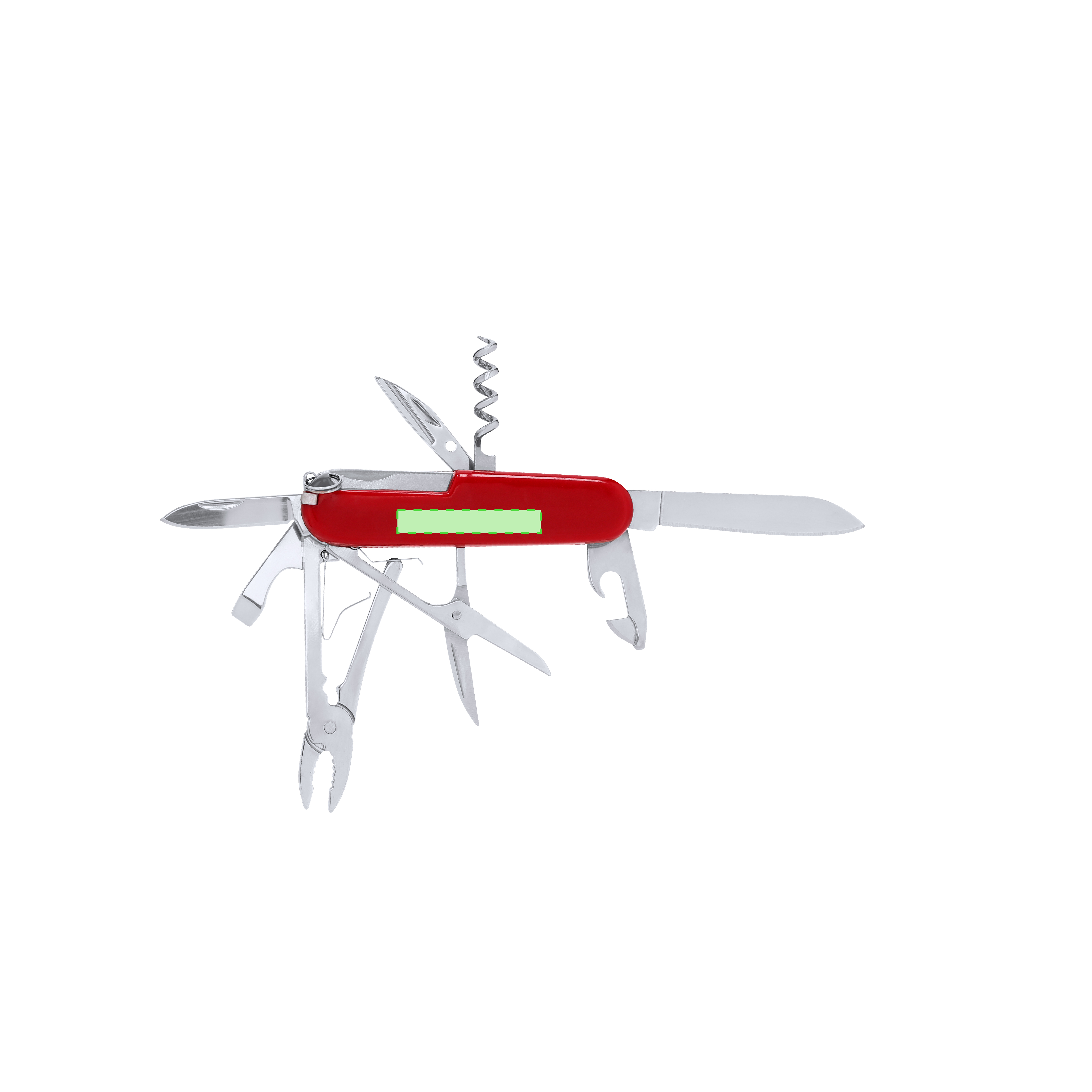 Navaja multiusos de acero inox 10 funciones con recubrimiento ABS: alicates, tijeras, pinzas y más