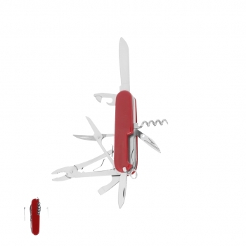 Navaja multiusos de acero inox 10 funciones con recubrimiento ABS: alicates, tijeras, pinzas y más