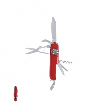 Navaja multiusos de acero inox 10 funciones con brújula, tijeras, lima y destornillador