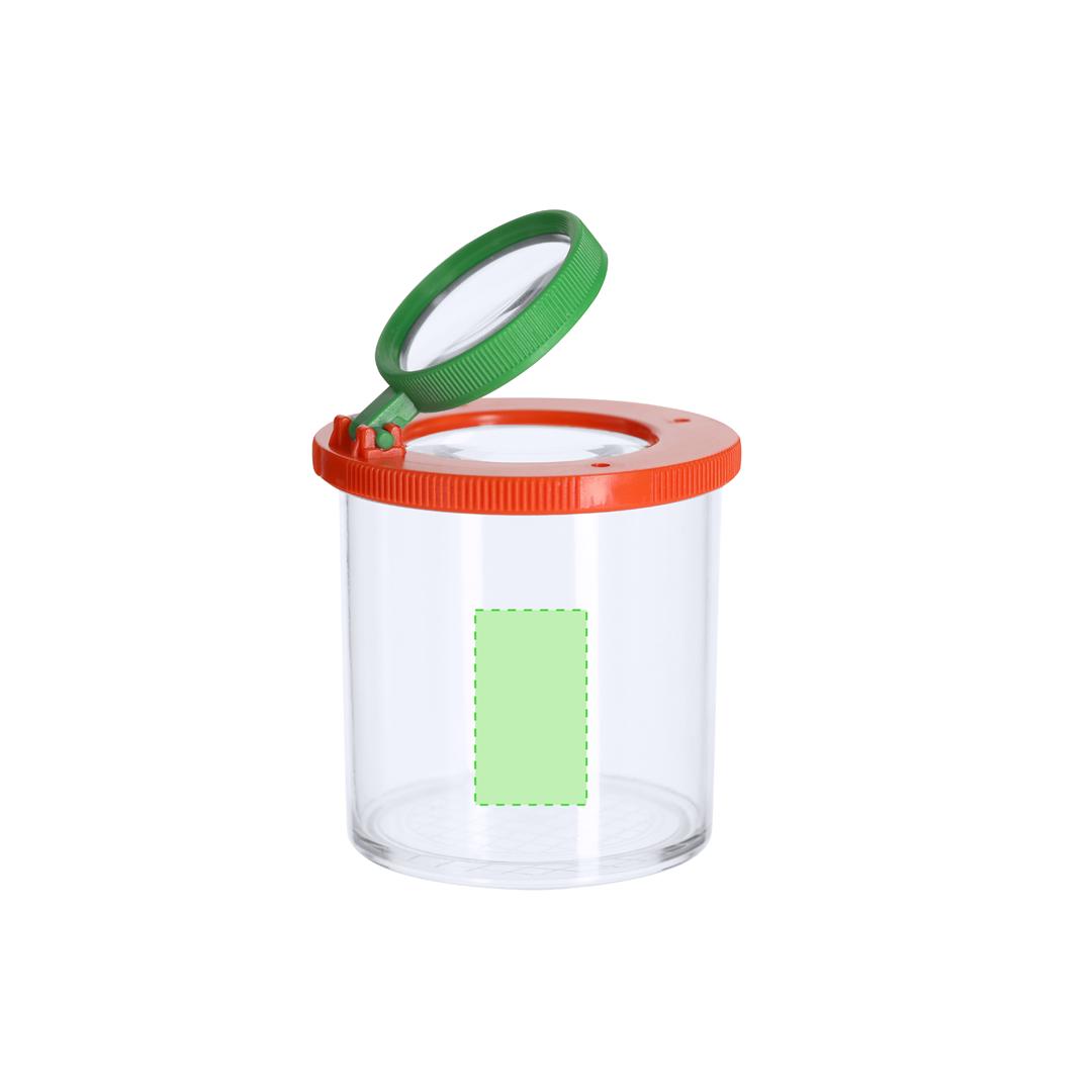 Bote lupa ABS con lente 3X y lente abatible 6X con cuadrícula de medición