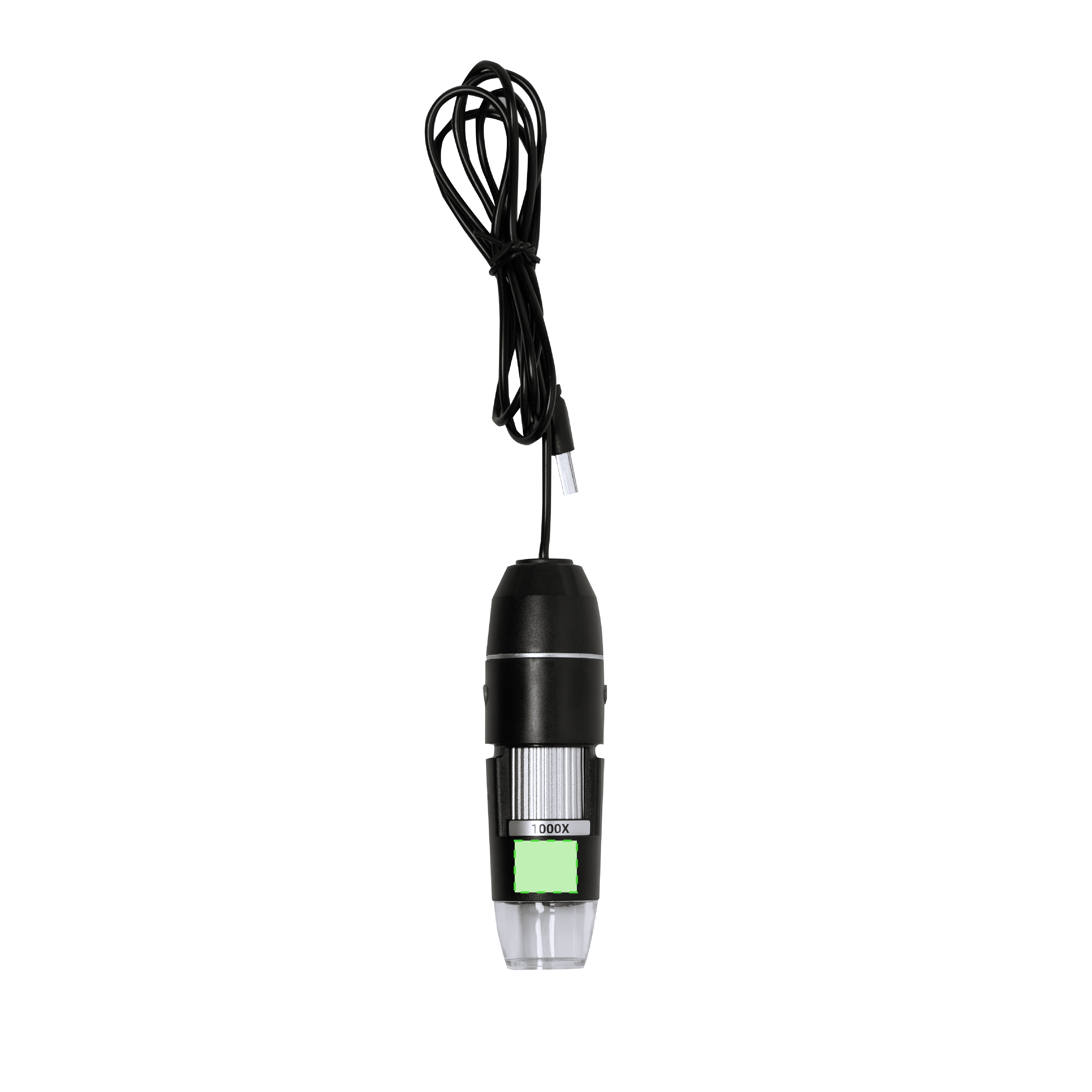 Microscopio digital compacto 0-1600X con 8 LEDs, soporte ajustable y conexión USB/Tipo C