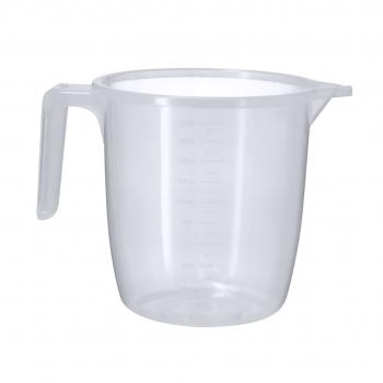Jarra medidora de PP transparente 2 litros con doble escala 200 ml y 100 ml