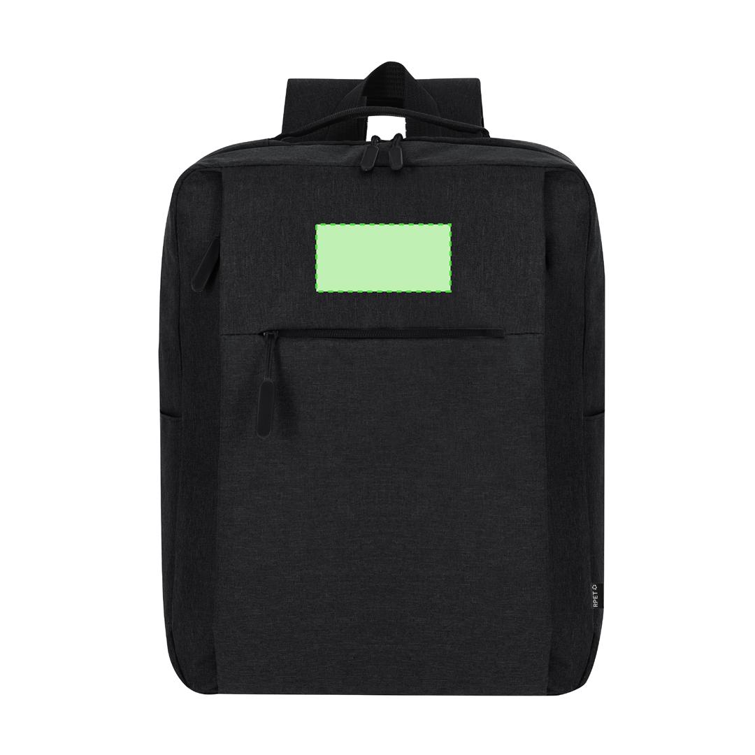 Mochila de RPET 600D con cremalleras invisibles y cinta para trolley