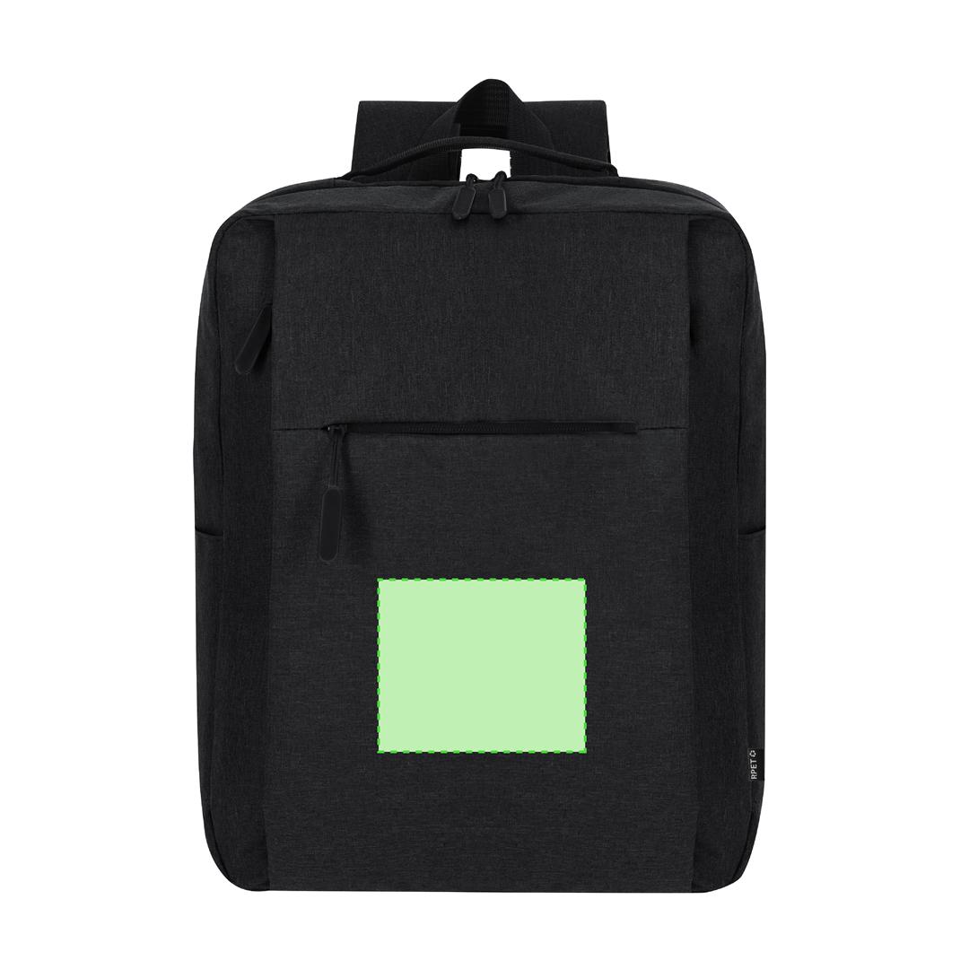 Mochila de RPET 600D con cremalleras invisibles y cinta para trolley